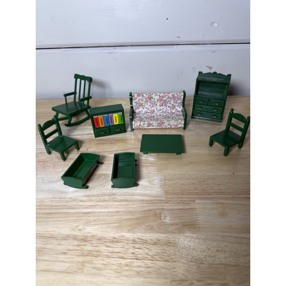 Vintage 1985 Sylvanian Families Old Fashioned Family Room Furniture Lot Tomy